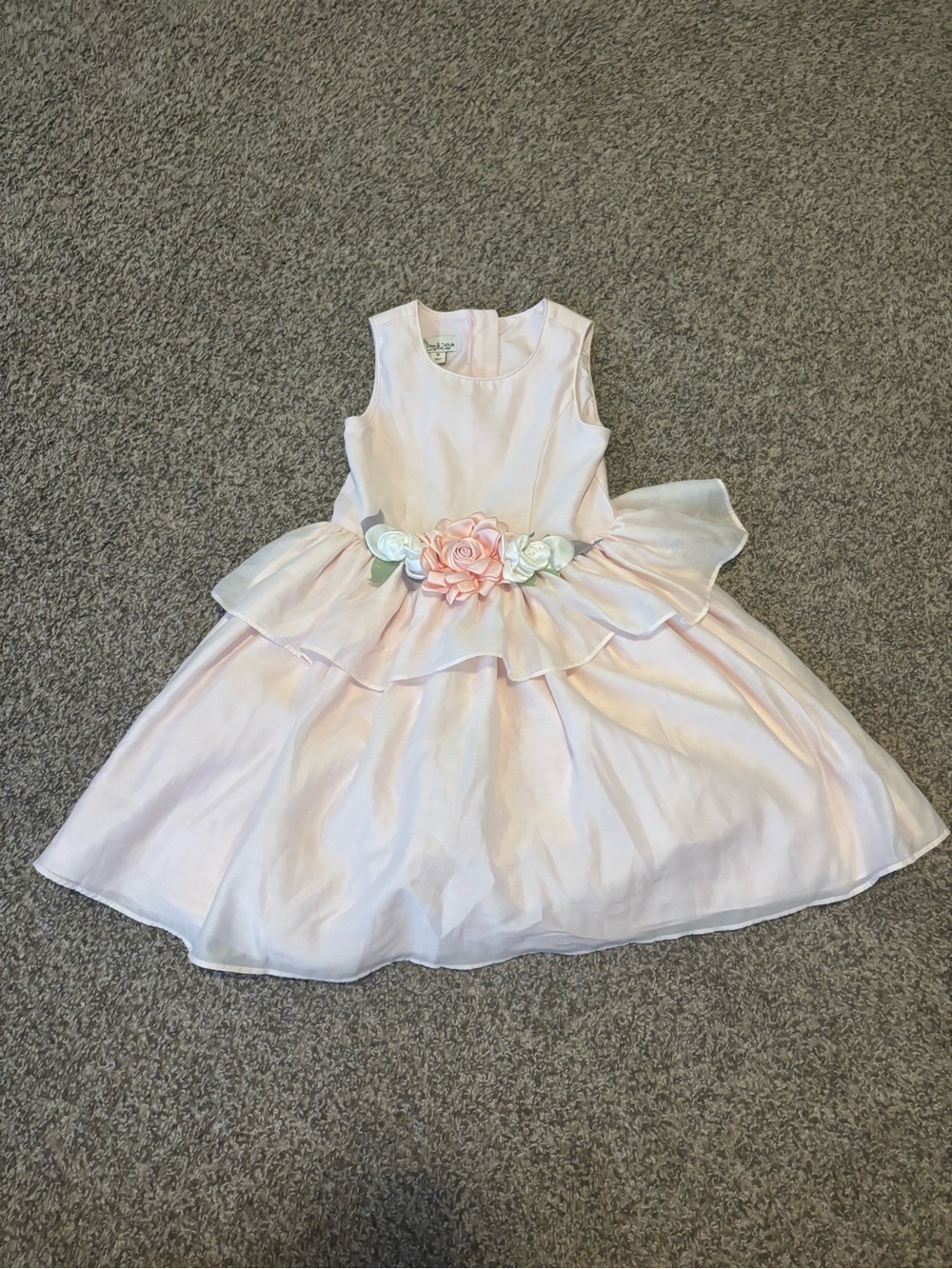 Pippa & Julie Pale Pink Floral Waist Peplum Party Dress